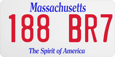 MA license plate 188BR7