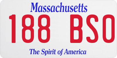 MA license plate 188BS0