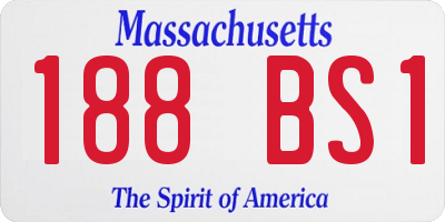 MA license plate 188BS1