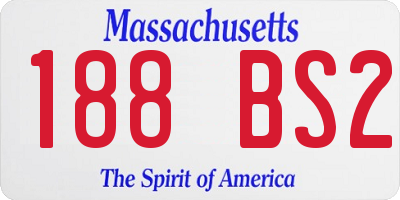 MA license plate 188BS2