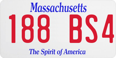 MA license plate 188BS4