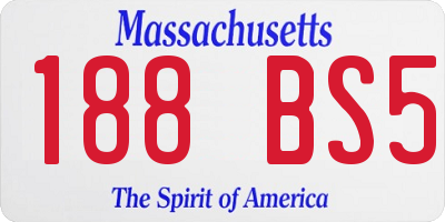 MA license plate 188BS5