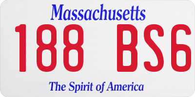 MA license plate 188BS6