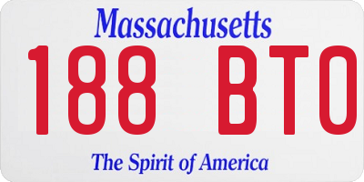 MA license plate 188BT0