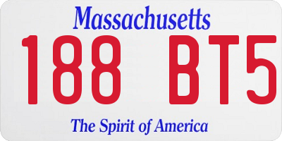 MA license plate 188BT5