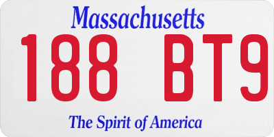 MA license plate 188BT9