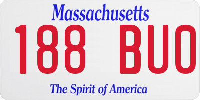 MA license plate 188BU0