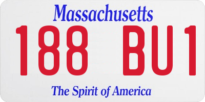 MA license plate 188BU1
