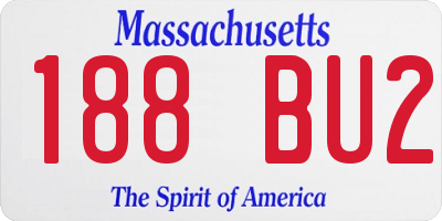 MA license plate 188BU2