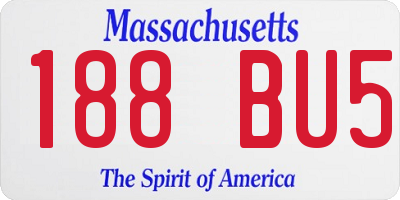 MA license plate 188BU5