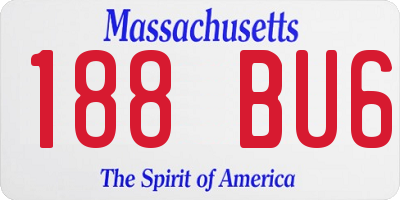 MA license plate 188BU6