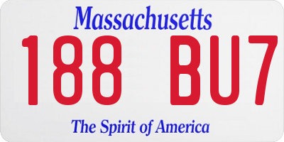MA license plate 188BU7