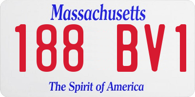 MA license plate 188BV1