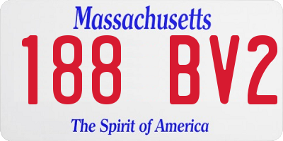 MA license plate 188BV2