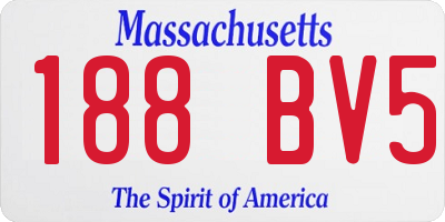 MA license plate 188BV5