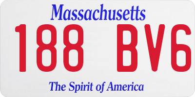 MA license plate 188BV6