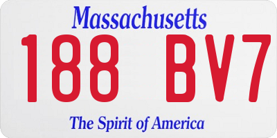 MA license plate 188BV7