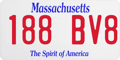 MA license plate 188BV8