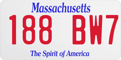 MA license plate 188BW7