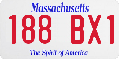 MA license plate 188BX1