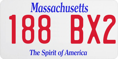MA license plate 188BX2