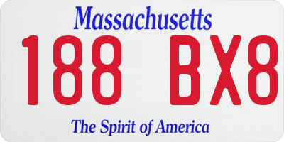 MA license plate 188BX8