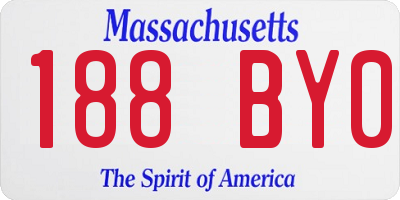 MA license plate 188BY0