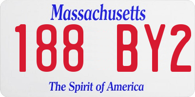 MA license plate 188BY2