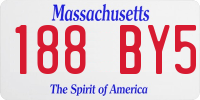 MA license plate 188BY5