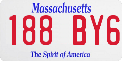 MA license plate 188BY6