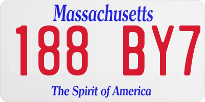 MA license plate 188BY7