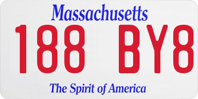 MA license plate 188BY8