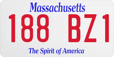 MA license plate 188BZ1