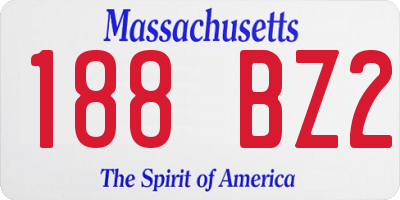MA license plate 188BZ2