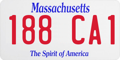 MA license plate 188CA1