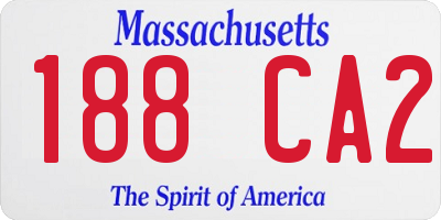 MA license plate 188CA2