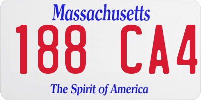 MA license plate 188CA4
