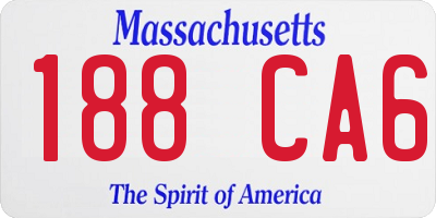 MA license plate 188CA6