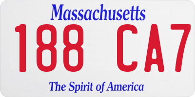 MA license plate 188CA7