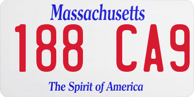 MA license plate 188CA9