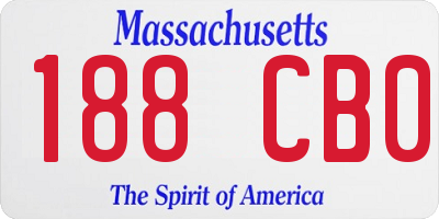 MA license plate 188CB0