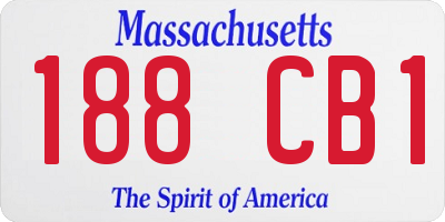 MA license plate 188CB1