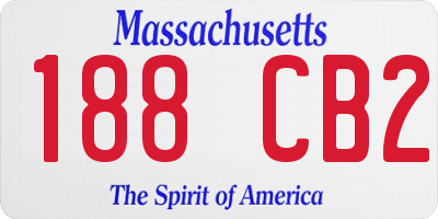 MA license plate 188CB2
