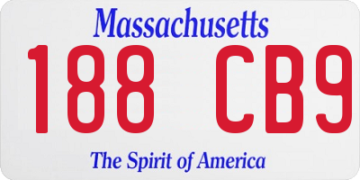 MA license plate 188CB9