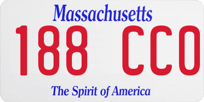 MA license plate 188CC0