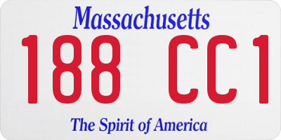 MA license plate 188CC1