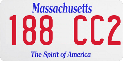 MA license plate 188CC2