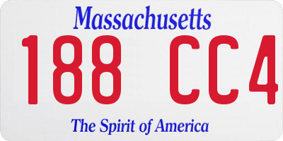 MA license plate 188CC4