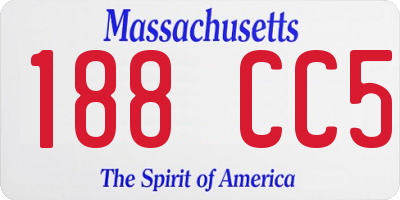 MA license plate 188CC5
