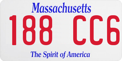 MA license plate 188CC6